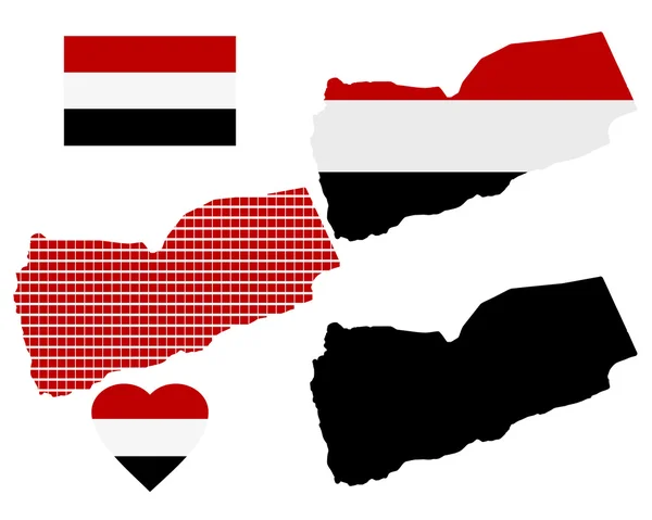 El mapa de Yemen — Vector de stock