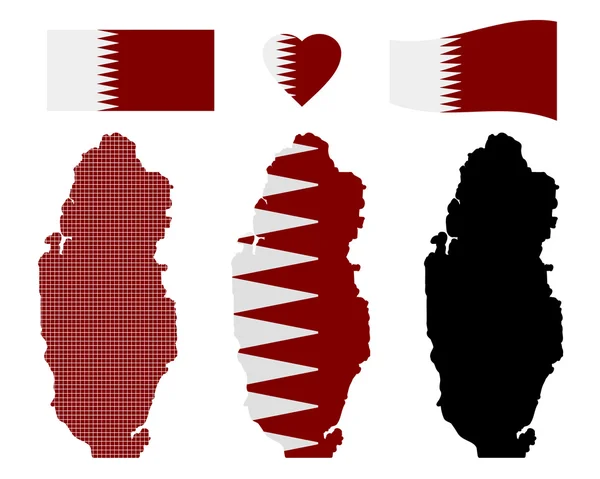 Qatar Mapa — Archivo Imágenes Vectoriales