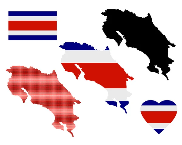 Mapa da Costa Rica — Vetor de Stock