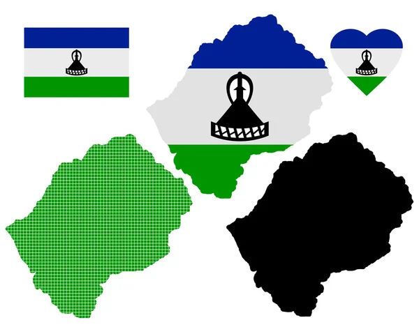 Mapa de lesotho — Vetor de Stock