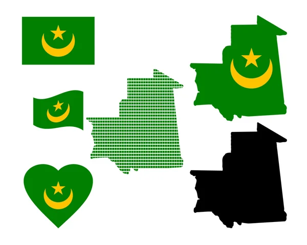 El mapa de mauritania — Vector de stock