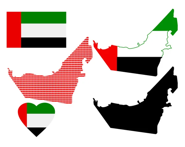 Karte der Vereinigten Arabischen Emirate — Stockvektor