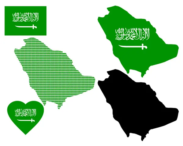 Karta över Saudiarabien — Stock vektor