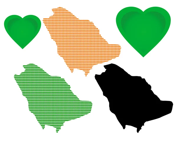 Suudi Arabistan haritası — Stok Vektör