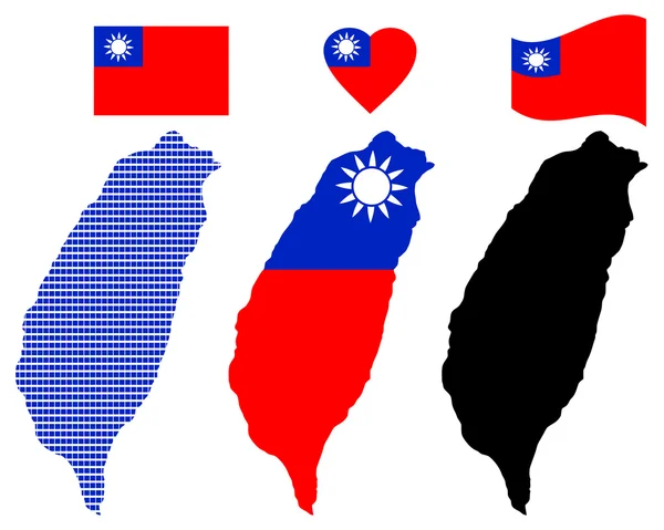 Mapa Tajwan — Wektor stockowy