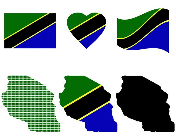 Mapa Tanzanii — Wektor stockowy