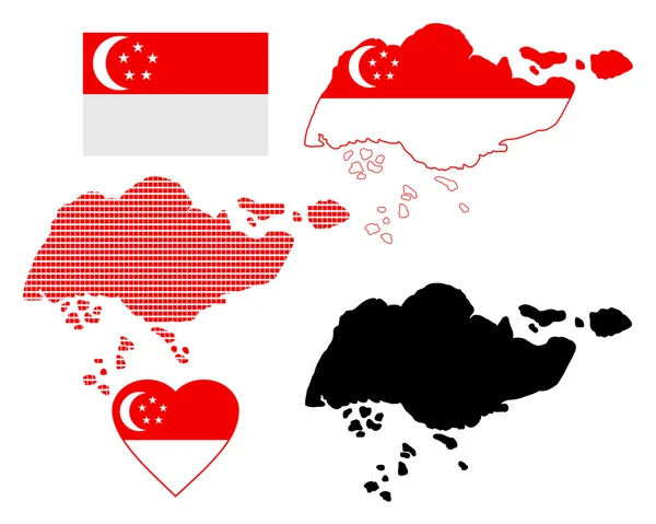 Mapa online de Singapur — Archivo Imágenes Vectoriales