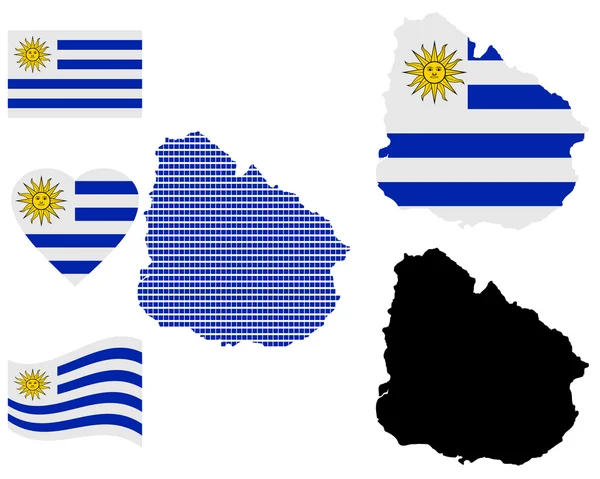 Carte de la République orientale de l'Uruguay — Image vectorielle