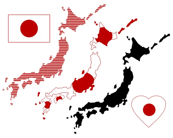 Mapa online de Japón — Vector de stock