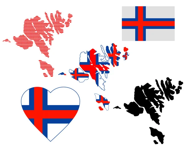 Mapa Faerských ostrovů — Stockový vektor