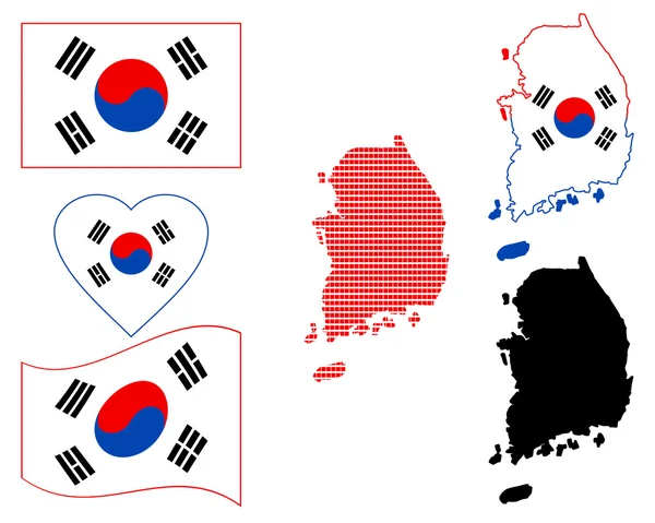 Mapa de Corea del Sur — Archivo Imágenes Vectoriales