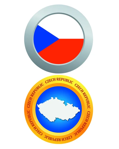 Button as a symbol CZECH REPUBLIC — Stock Vector