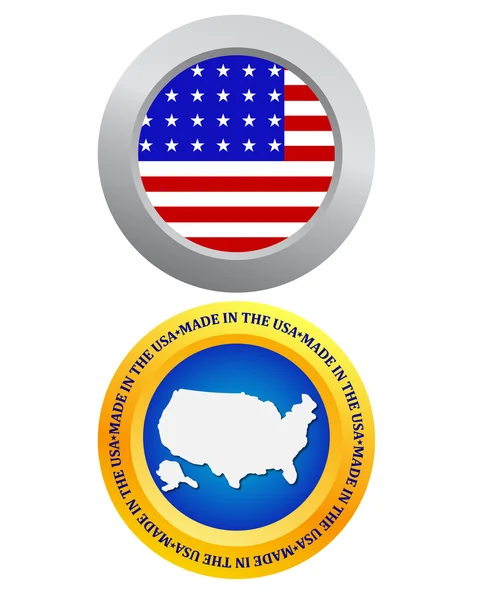 Button as a symbol of America — Stock Vector