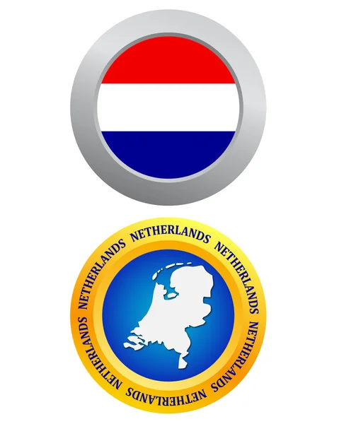 Button as a symbol NETHERLANDS — Stock Vector