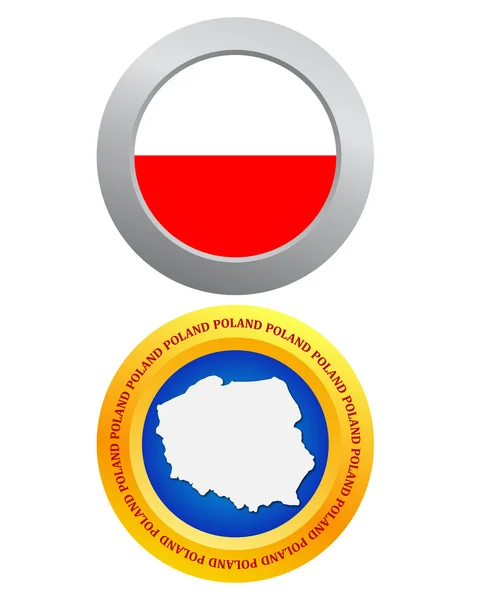 Bouton comme symbole POLOGNE — Image vectorielle