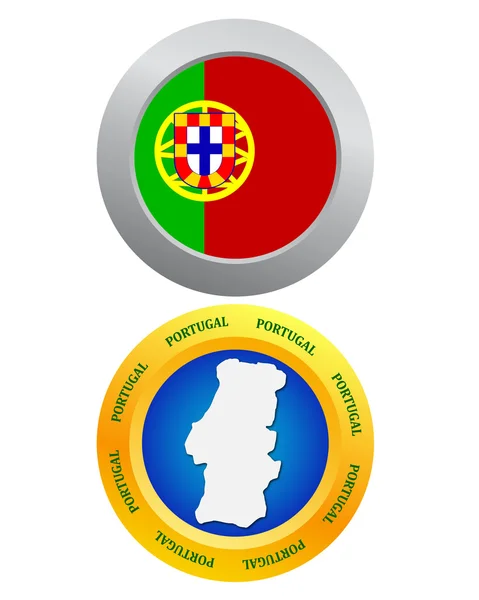 Botão como símbolo PORTUGAL — Vetor de Stock