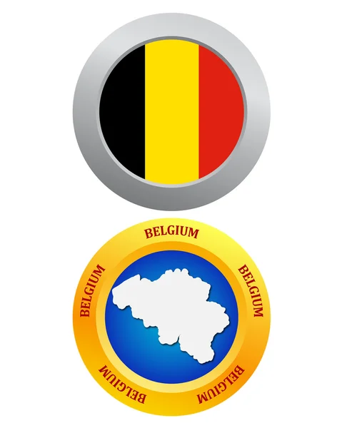 Button as the character Belgium — Stock Vector