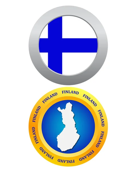 Tlačítko jako znak Finska — Stockový vektor