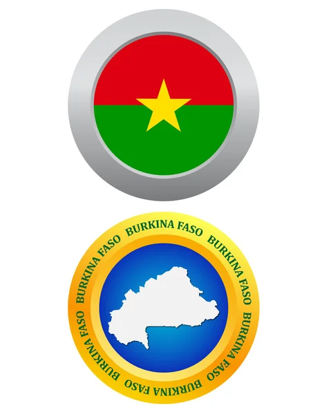 Düğme sembolü Burkina Faso olarak — Stok Vektör