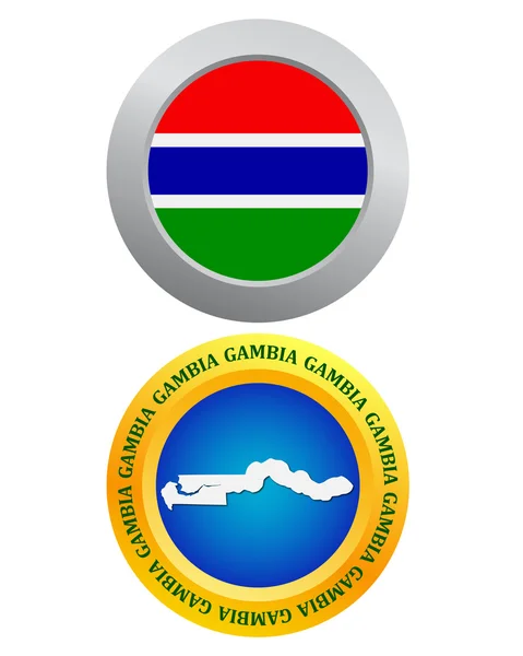 ガンビアのシンボルとしてボタン — ストックベクタ