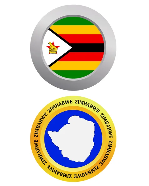 Przycisk jako symbol Zimbabwe — Wektor stockowy