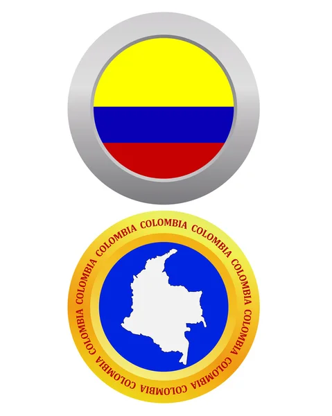 Przycisk jako symbol Kolumbia — Wektor stockowy