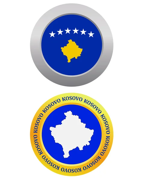 Bouton comme symbole KOSOVO — Image vectorielle