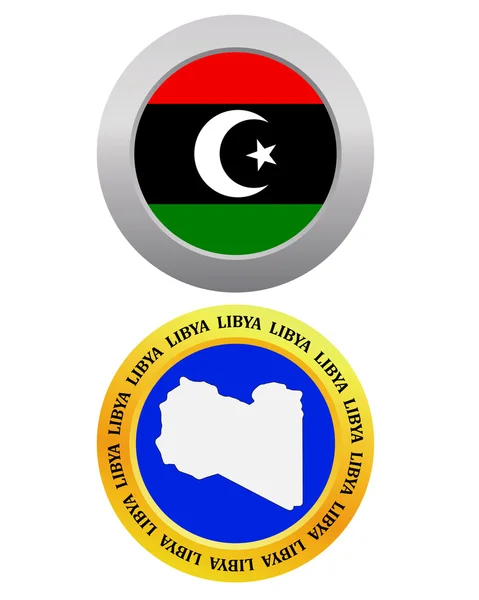 Libya sembolü olarak düğmesi — Stok Vektör
