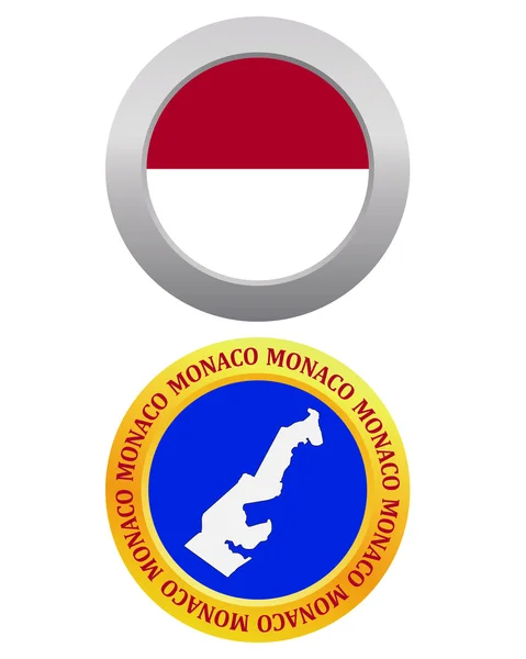 Кнопка в качестве символа MONACO — стоковый вектор