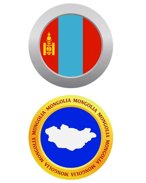 Bouton comme symbole MONGOLIA — Image vectorielle