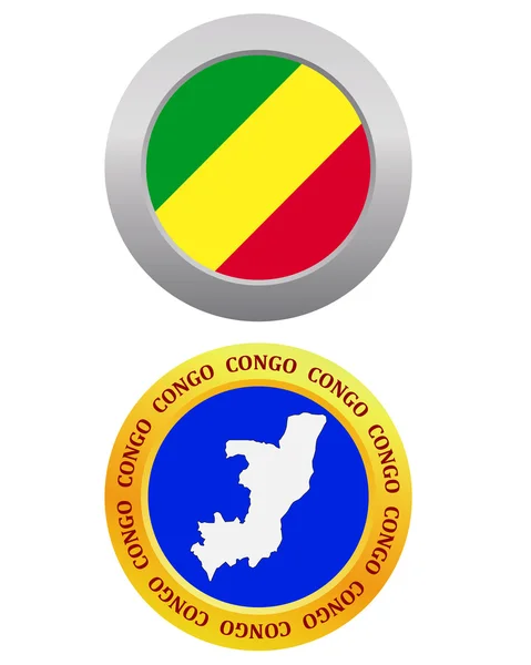 コンゴのシンボルとしてボタン — ストックベクタ