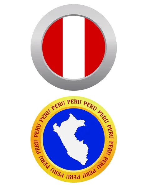 Button as a symbol PERU — Stock Vector