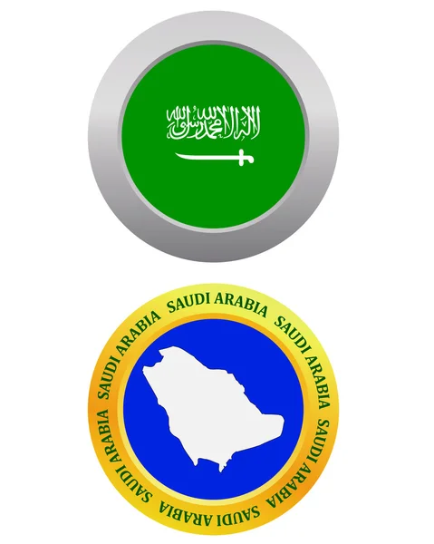 Botón como símbolo ARABIA SAUDITA — Vector de stock