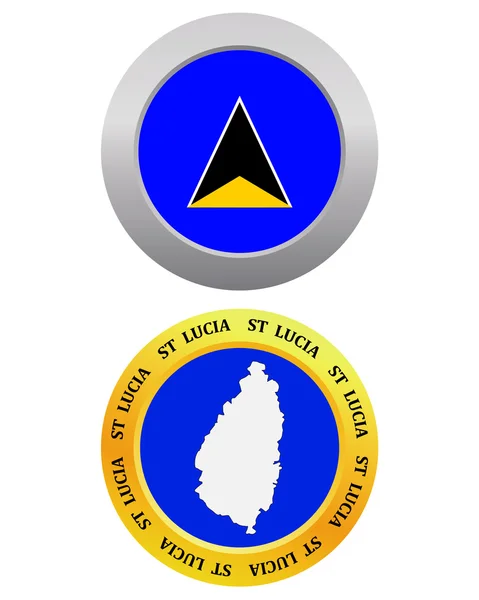 Przycisk jako symbol St Lucia — Wektor stockowy