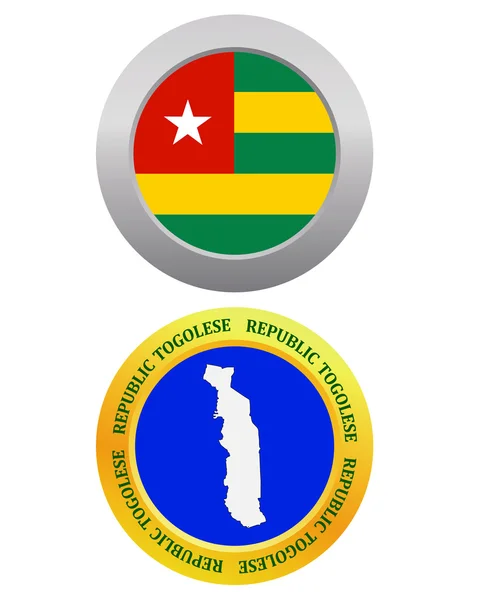 Knappen som en symbol karta över Republiken Togo — Stock vektor