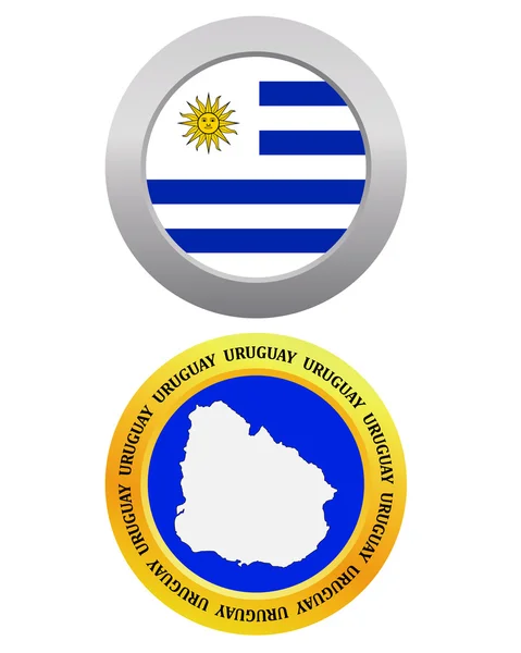 Bouton comme symbole carte URUGUAY — Image vectorielle