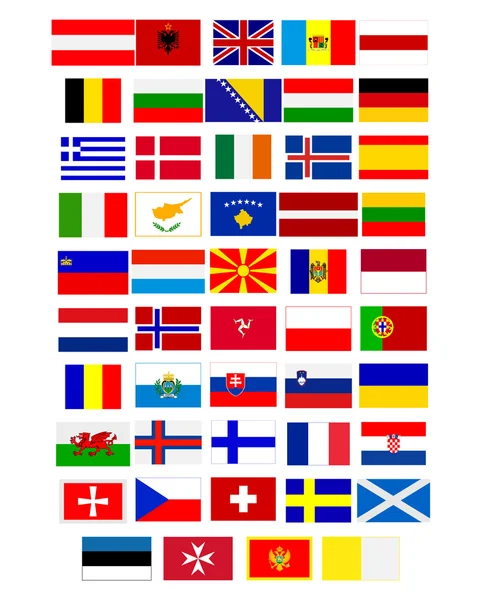 52 bandeiras de países europeus em forma elipse europa bandeira