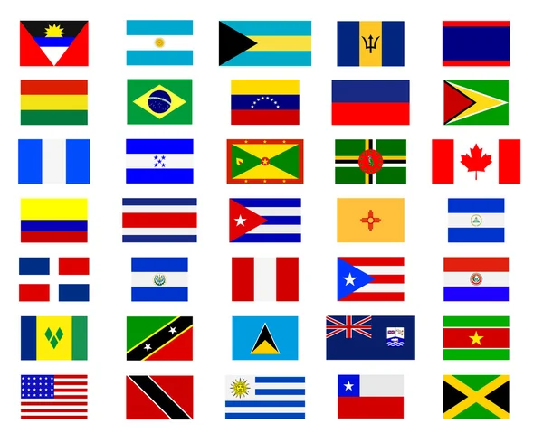 Flags of the Americas — Stock Vector