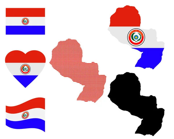 La carte de Paraguay — Image vectorielle