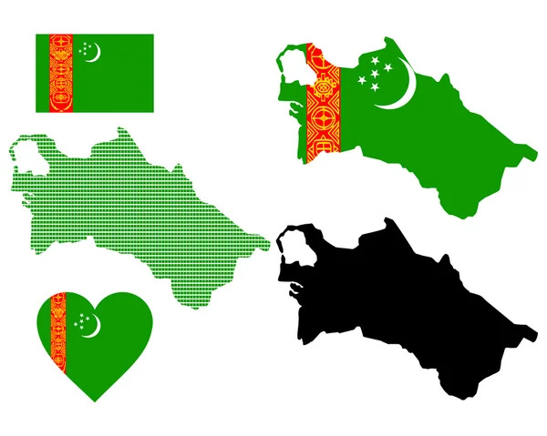 O mapa de Turkmenistan — Vetor de Stock