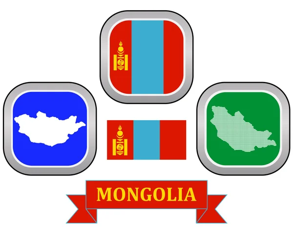 Carte de la carte de Mongolie — Image vectorielle