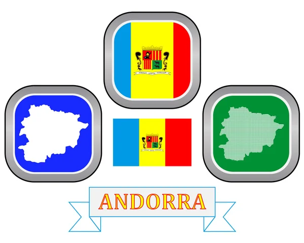 O mapa de Andorra — Vetor de Stock