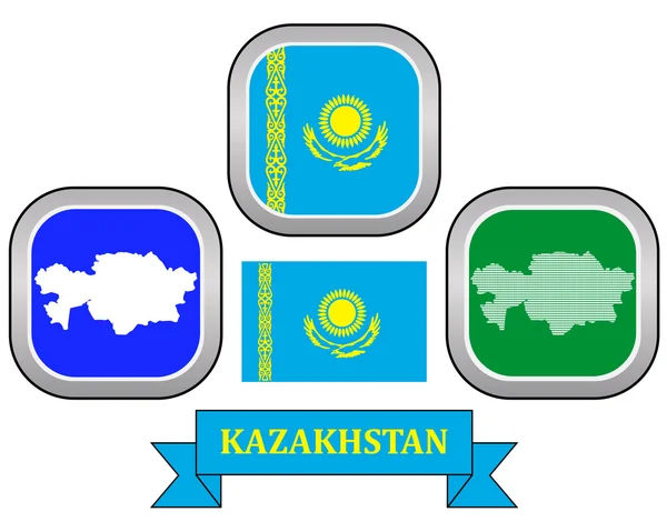 Karta över Kazakstan — Stock vektor