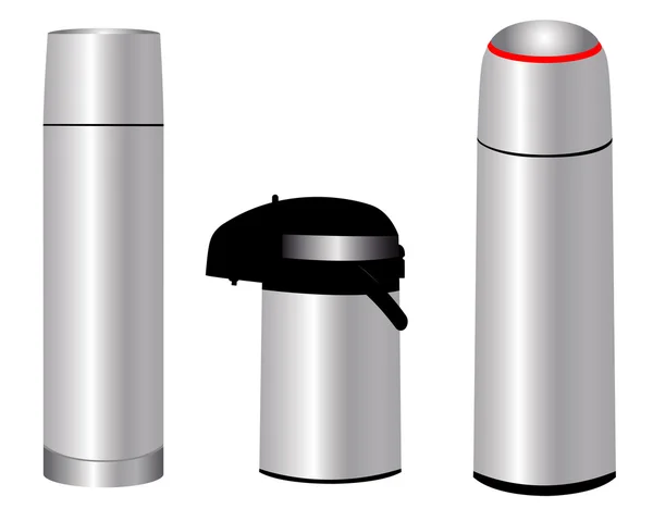 Three thermos — Stock Vector