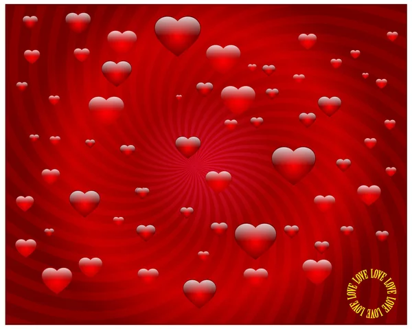 Hearts on Valentine's Day — Stock Vector