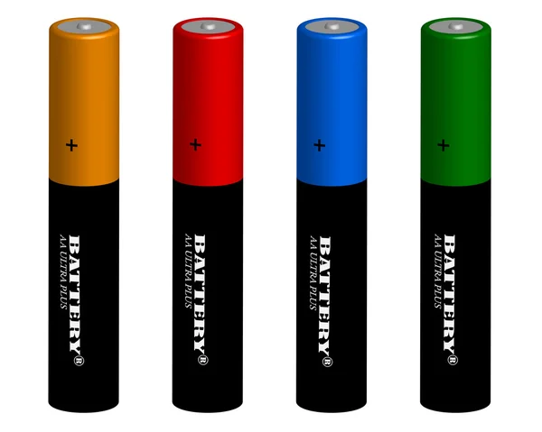 Empat baterai penlight - Stok Vektor