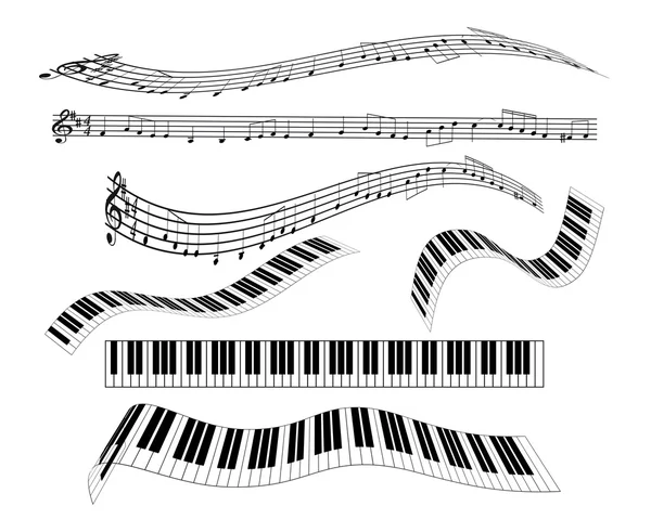 Teclado diferente para piano — Archivo Imágenes Vectoriales