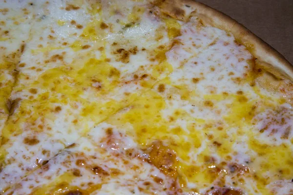 Quattro Formaggio Italian Pizza Four Sorts Cheese Close — Stock Photo, Image