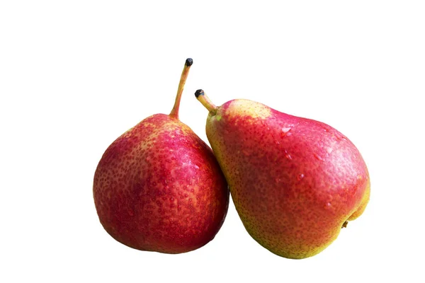 Fruits Ripe Pears Bio Healthy Food Two Red Pears Still — Stock Photo, Image