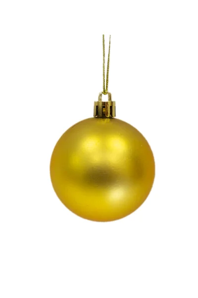 Noel Süslemeleri Için Altın Noel Süslemeleri Çam Ladin Balon Beyaz — Stok fotoğraf